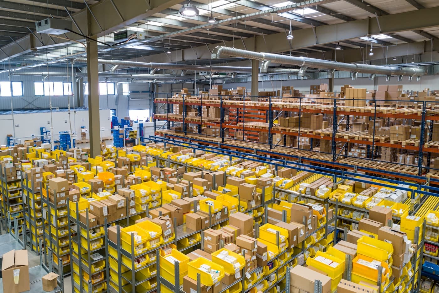 Fulfilment warehouse with parcels ready to ship